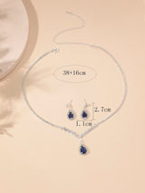 3Pcs/Set Rhinestone Water-Drop Decor Jewelry Set