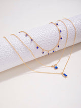 2Pcs/Set Rhinestone Decor Necklace