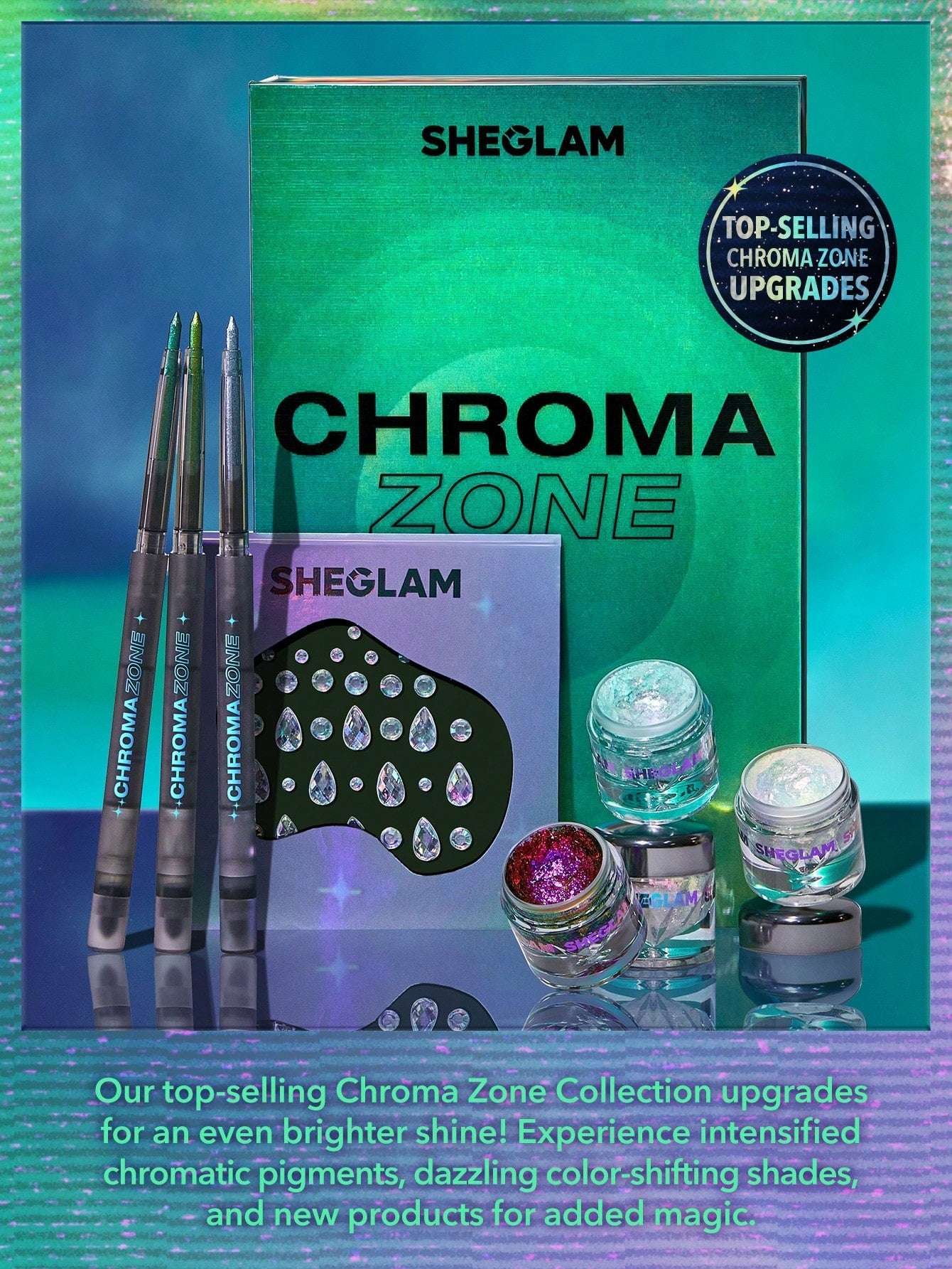 SHEGLAM Chroma Zone Multichrome Gel Liner-Vertigo Waterproof Shimmer Eyeliner Pencil Sweat-Proof Highly Pigmented Purple Blue Cream Eyeliner Black Friday Winter Trending Y2K Eyeliner