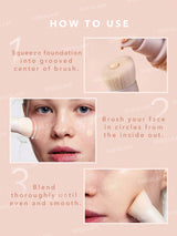 SHEGLAM Skinfinite Foundation Brush Synthetic Flat Top Grooved Design Foundation Brush Professional Makeup Brush Liquid Blending Makeup Tool Black Friday Winter Gifts Face Brush