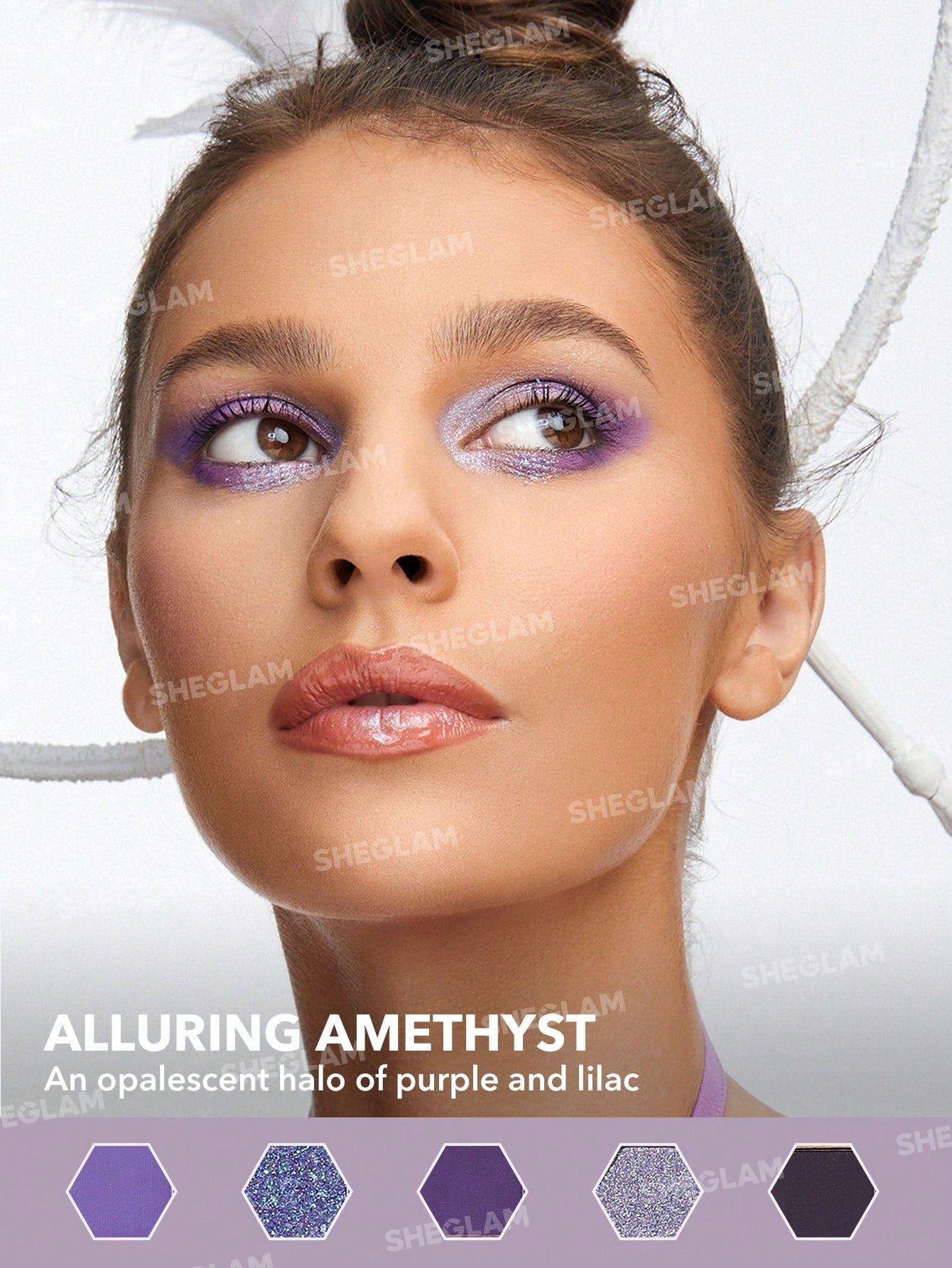 SHEGLAM Spontaneous Sagittarius Palette 8-Clolor Shimmer Metallic Matte Eyeshadow Palette Silver Bold Radiant Purple High Pigment Long Wear Blendable Pro Eyeshadow Black Friday Winter Pink Purple Eyeshadow