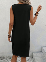 SHEIN LUNE Solid Tulip Hem Tank Dress