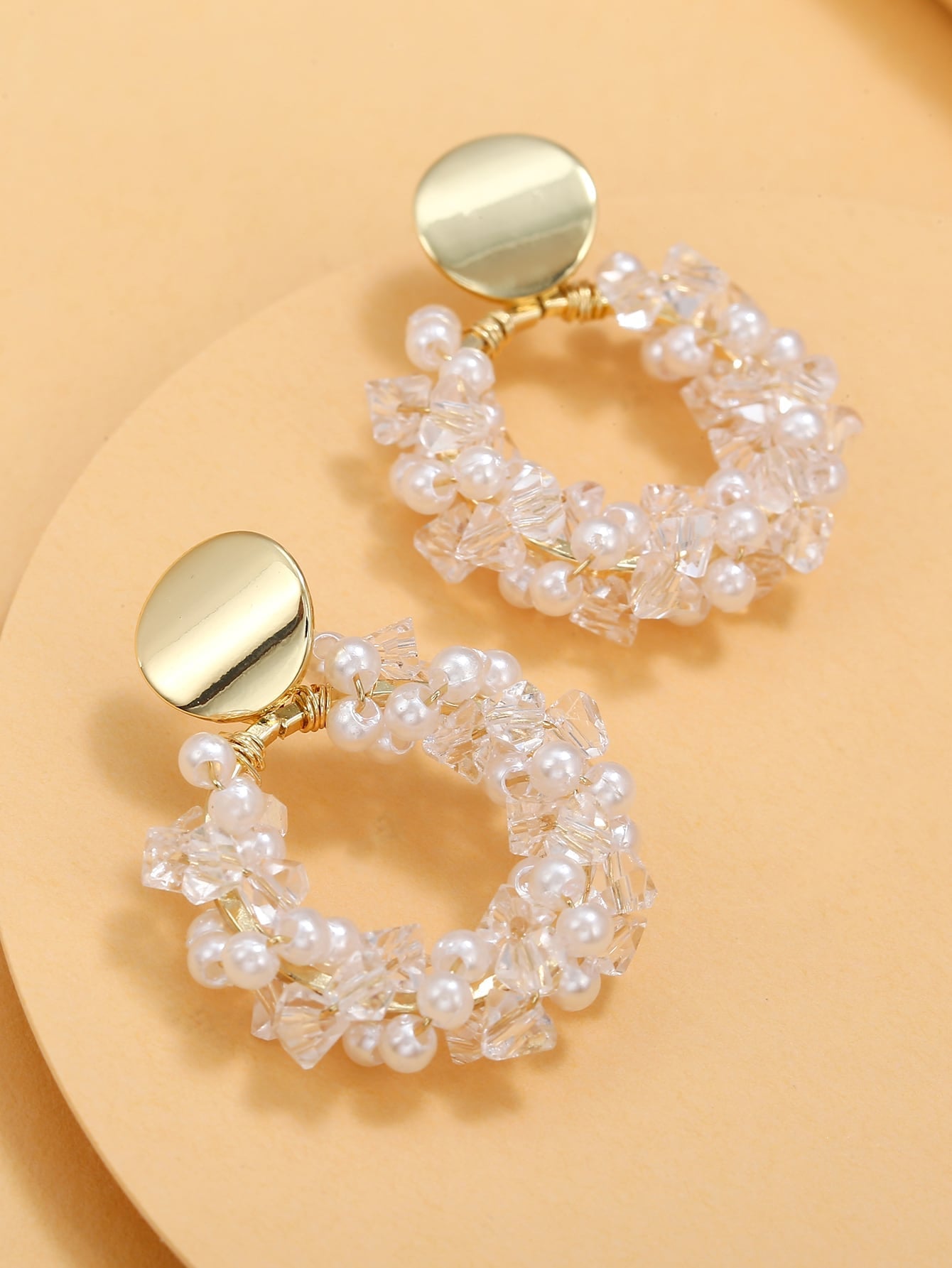 Faux Pearl Decor Drop Earrings