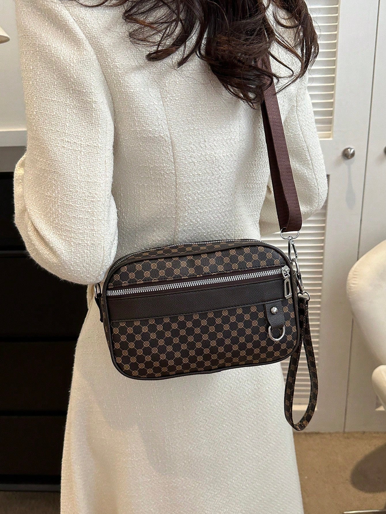 Fashionable Printed Pu Shoulder Bag, Large Capacity Tote Bag for Women