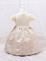 SHEIN Kids CHARMNG Toddler Girls' Party Princess Dress with Bowknot, Pearl Beads and Stud Details