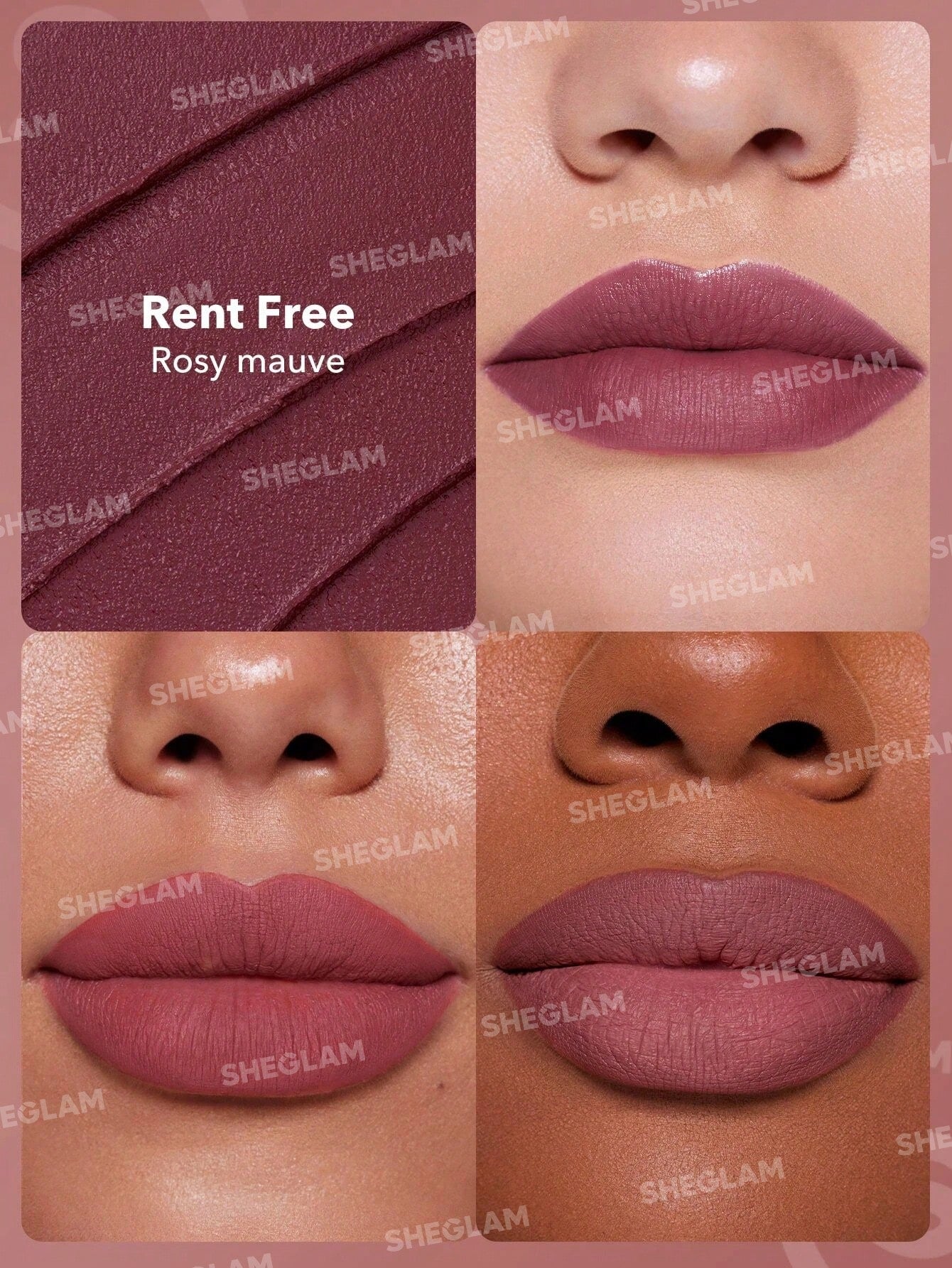 SHEGLAM Dynamatte Boom Long Lasting Matte Lipstick-Rent Free 20 Colors Creamy Matte Waterproof Lipstick Amazing Non-Stick Cup Transfer-Proof Lipstick Black Friday Sale Gift Brown Purple Lipstick