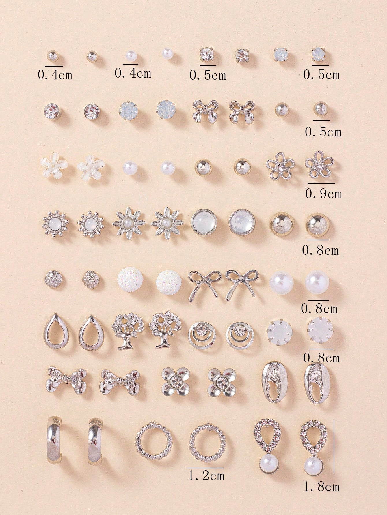 30Pairs/Set Women'S Delicate Metallic Conch Shell, Faux Pearl & Heart Shaped Earrings Gift Set