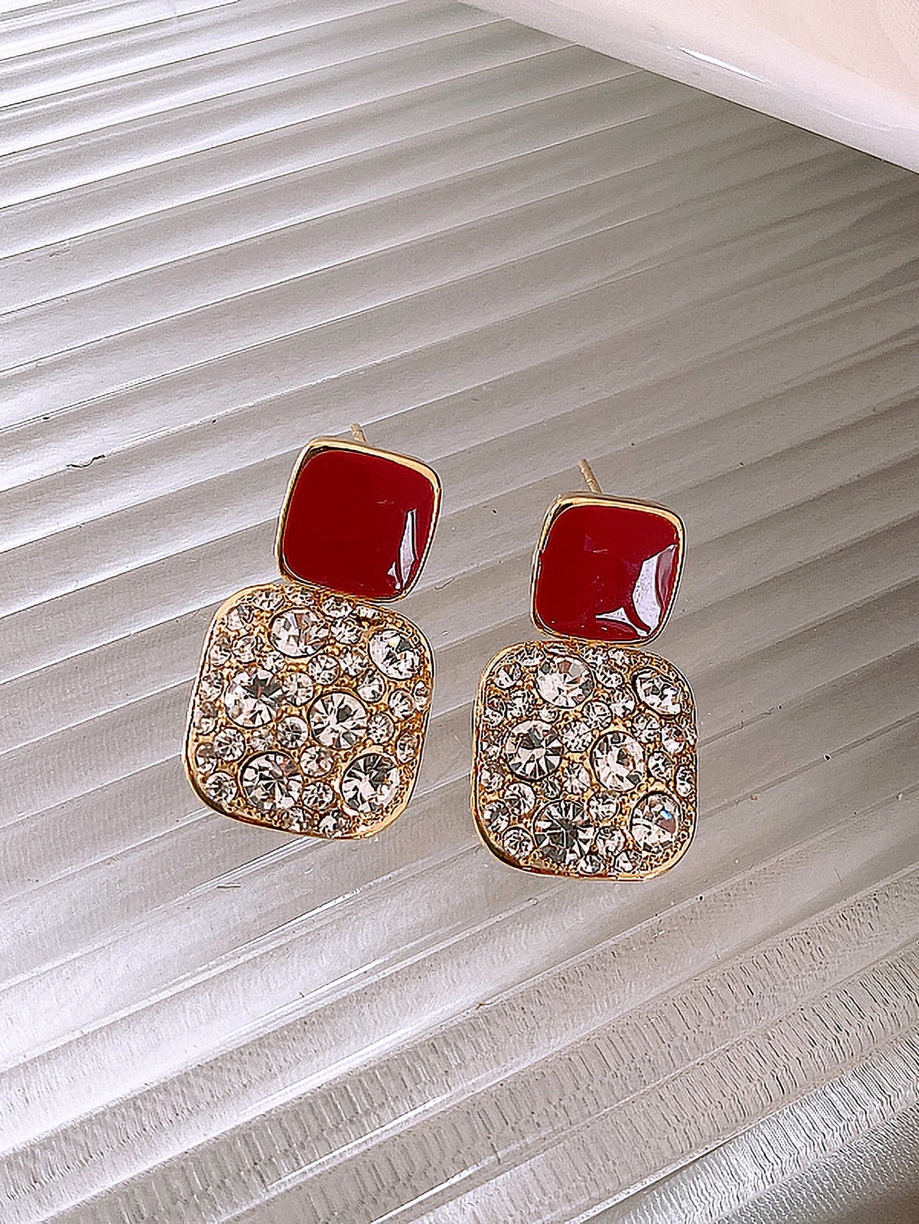 Rhinestone Decor Drop Earrings