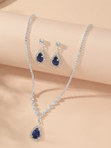 3Pcs/Set Rhinestone Water-Drop Decor Jewelry Set