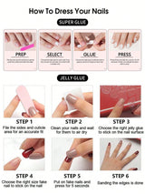 24Pcs Chic French Long Coffin Ombre Fake Nail & 1Sheet Tape & 1Pc Nail File Press on Nails Kit