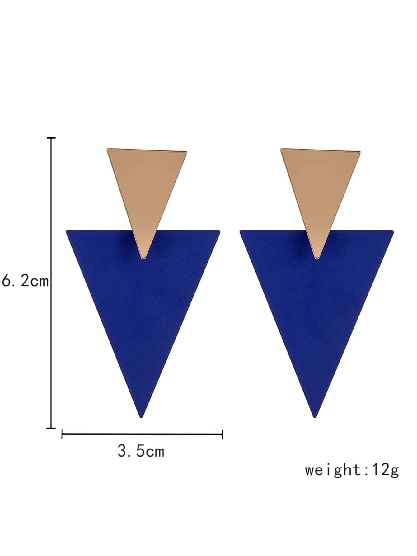 Two Tone Triangle Stud Earrings