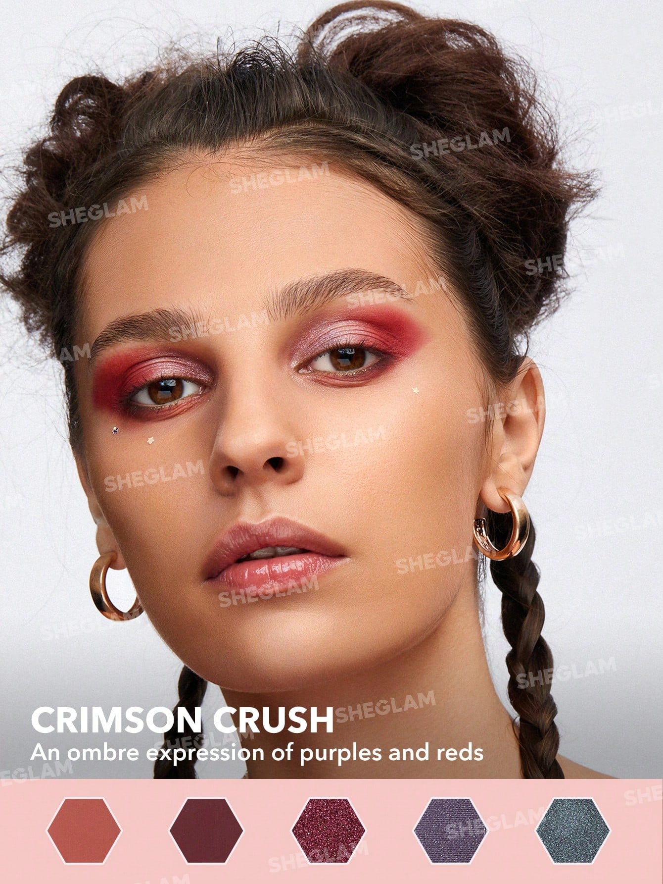 SHEGLAM Adventurous Aries Palette 8-Clolor Shimmer Matte Eyeshadow Palette Orange Red Brown High Pigment Long Wear Blendable Cream Eyeshadow Black Friday Winter Pink Brown Eyeshadow
