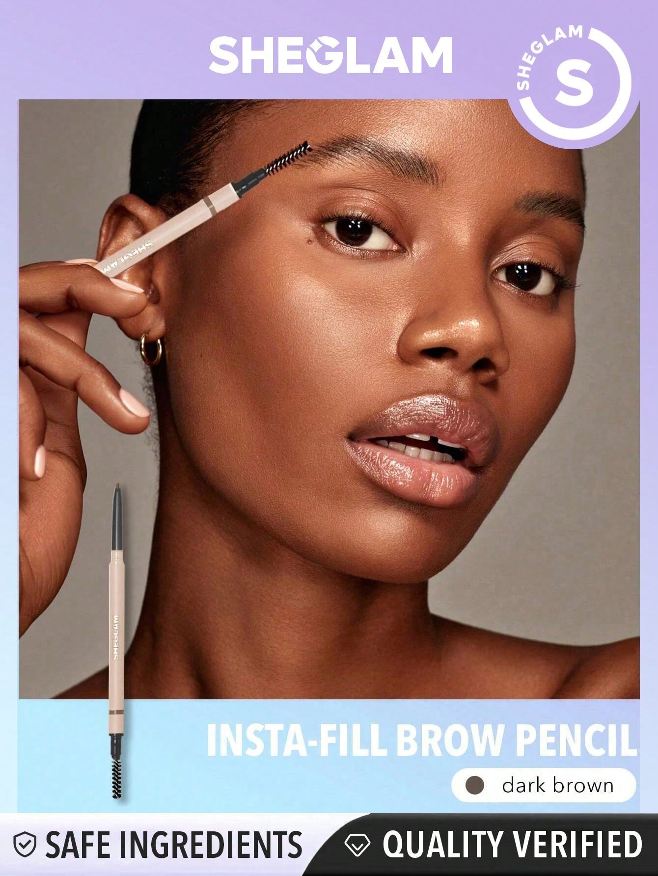 SHEGLAM Insta-Fill Brow Pencil-Dark Brown Long Lasting Auto Eyebrow Pen Sweat-Proof Anti-Oil Non-Sticky Ultra-Slim Eyebrow Makeup Black Friday Eyebrow