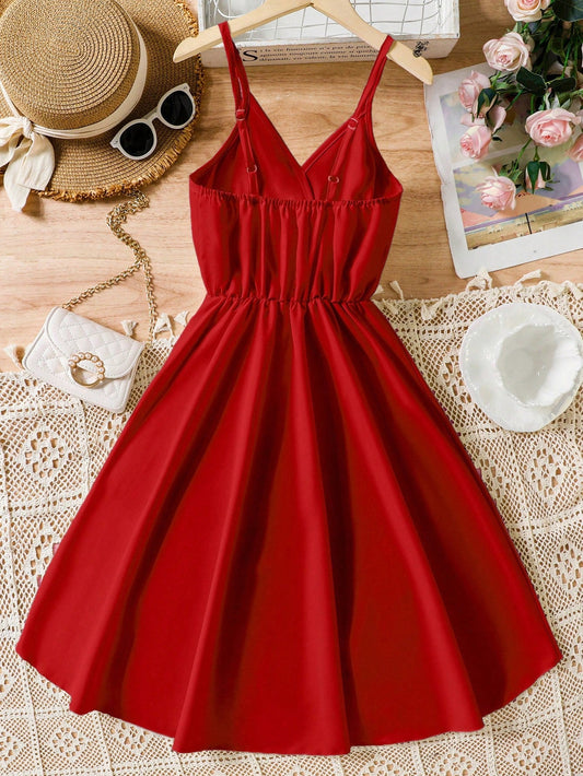Teen Girls Solid Cami Dress