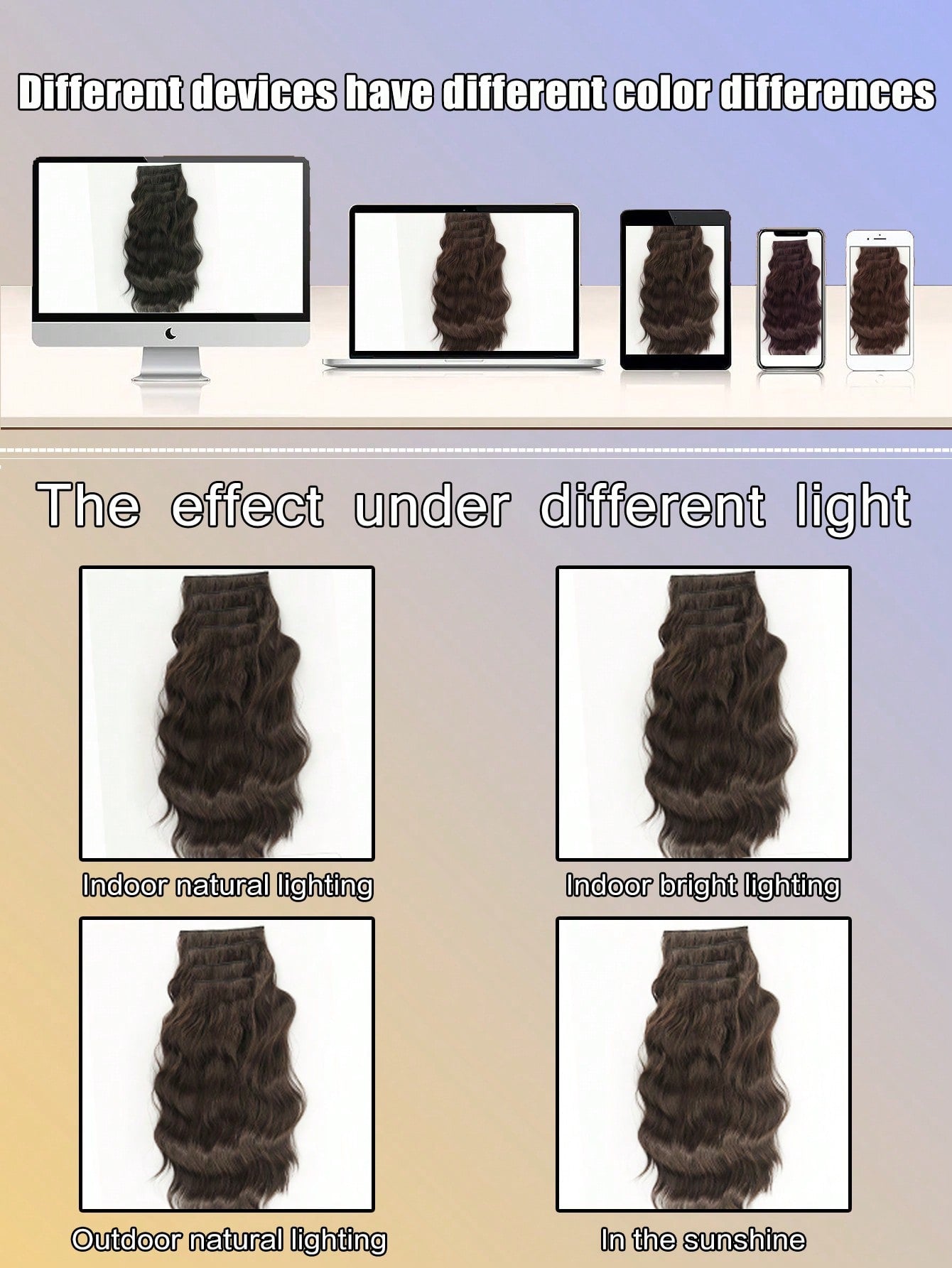 4Pcs Clip in Water Ripple Synthetic Hair Extension