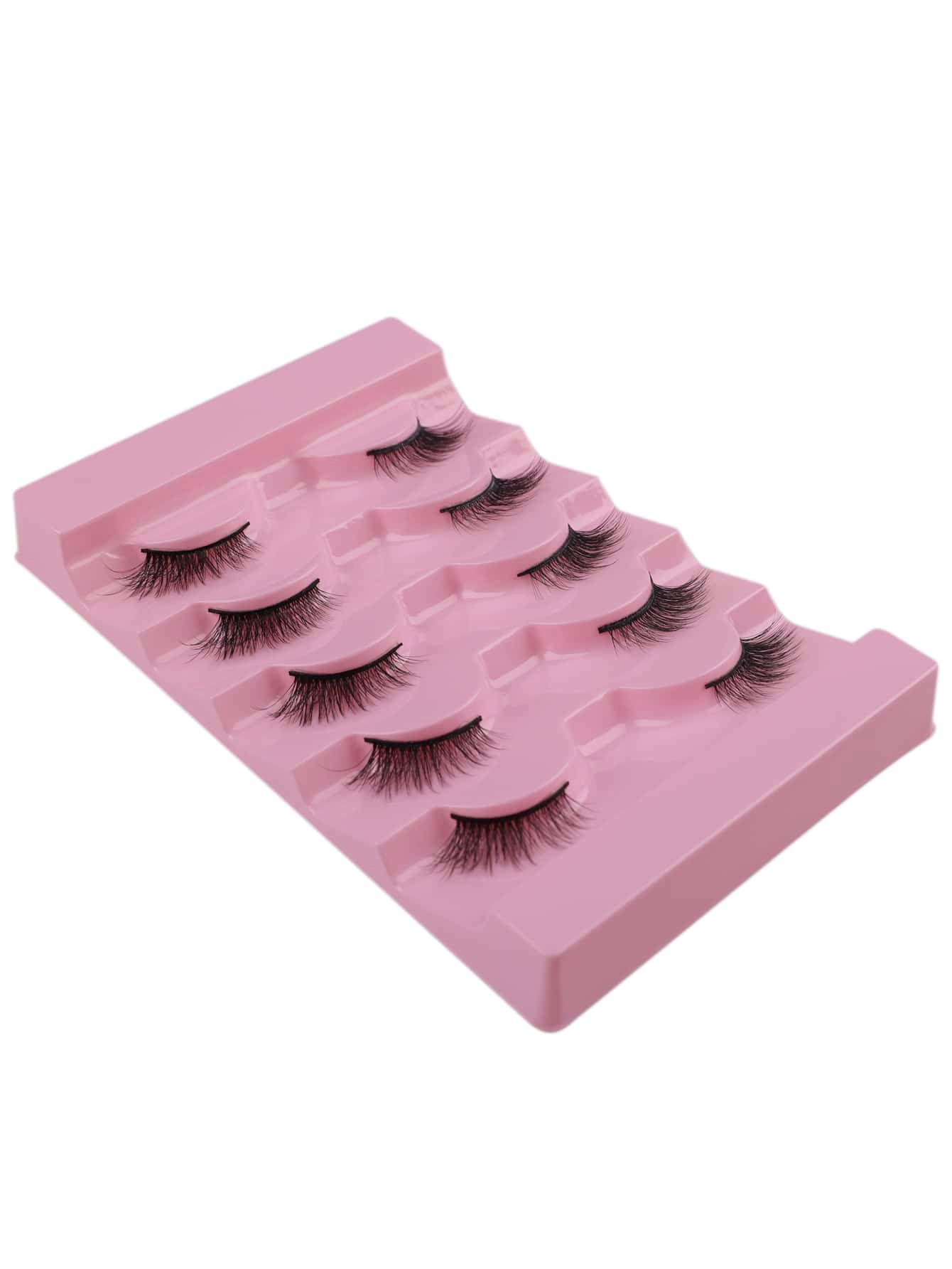 5Pairs/Set Natural & Cute Half-Length Comfortable Soft False Eyelashes Made of Wool