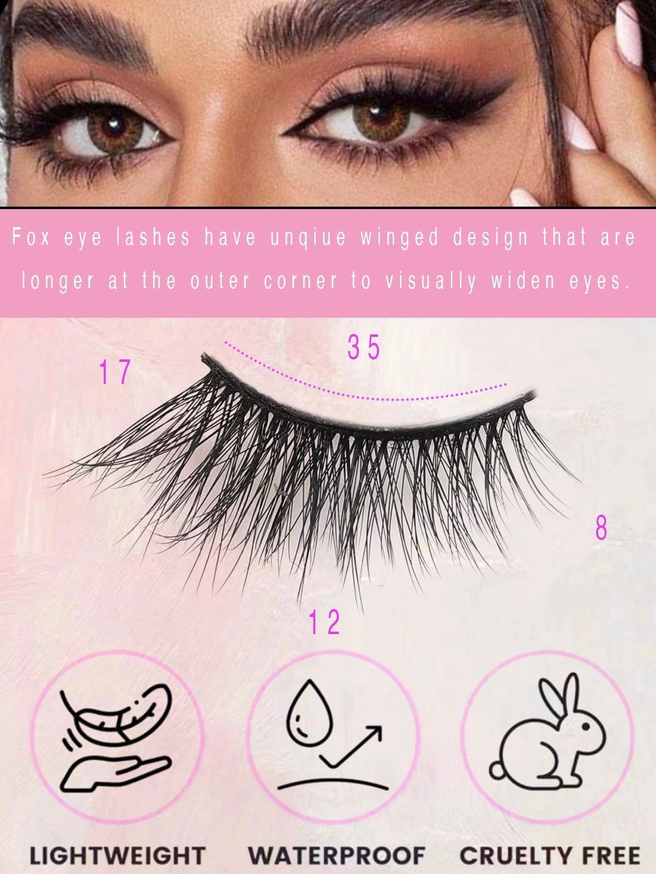 5Pairs/Set Natural & Cute Half-Length Comfortable Soft False Eyelashes Made of Wool