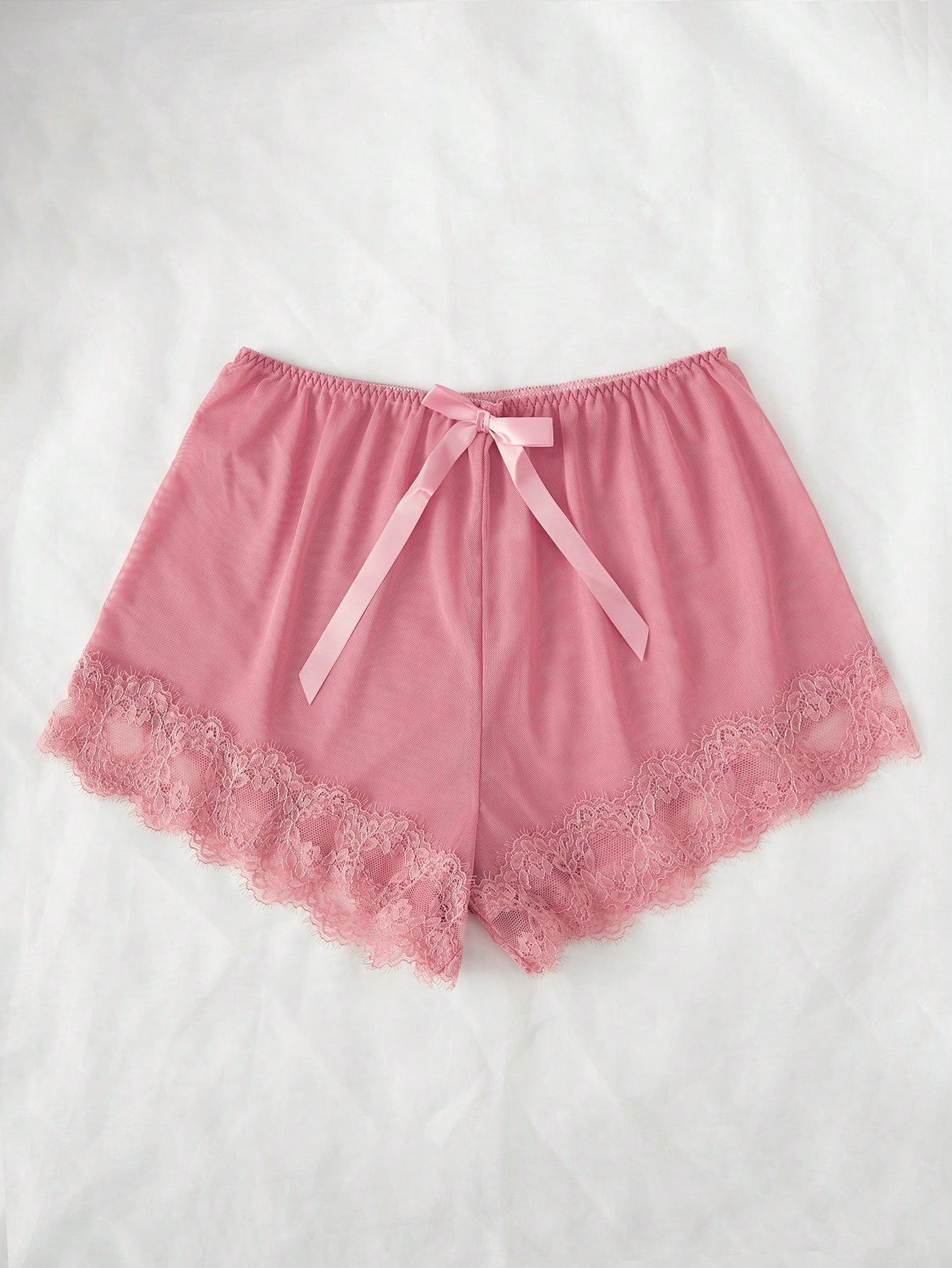 Contrast Lace Cami Top & Shorts & Robe PJ Set