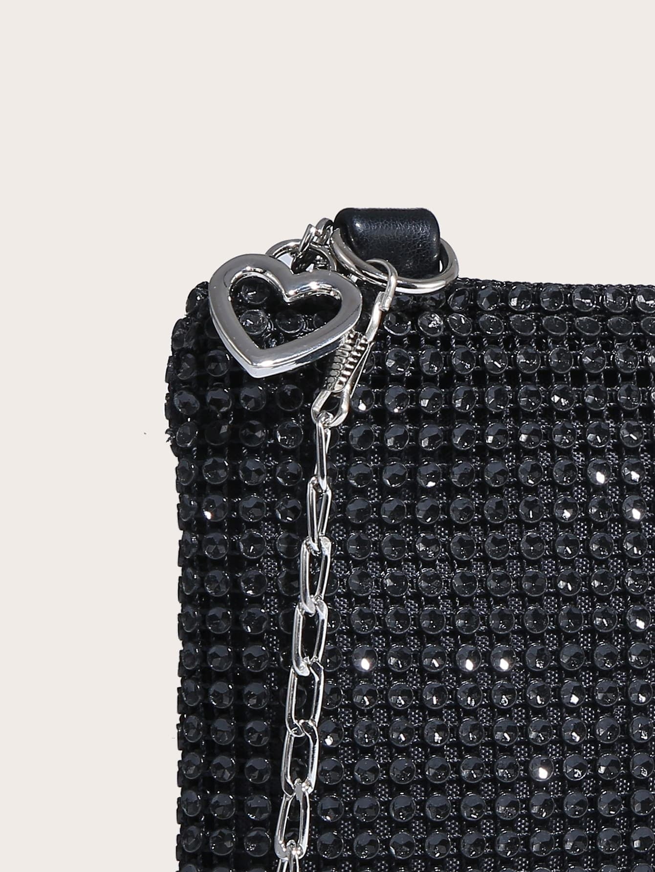 Shiny 1Pc Simple Glitter Rhinestone Look Crossbody Bag