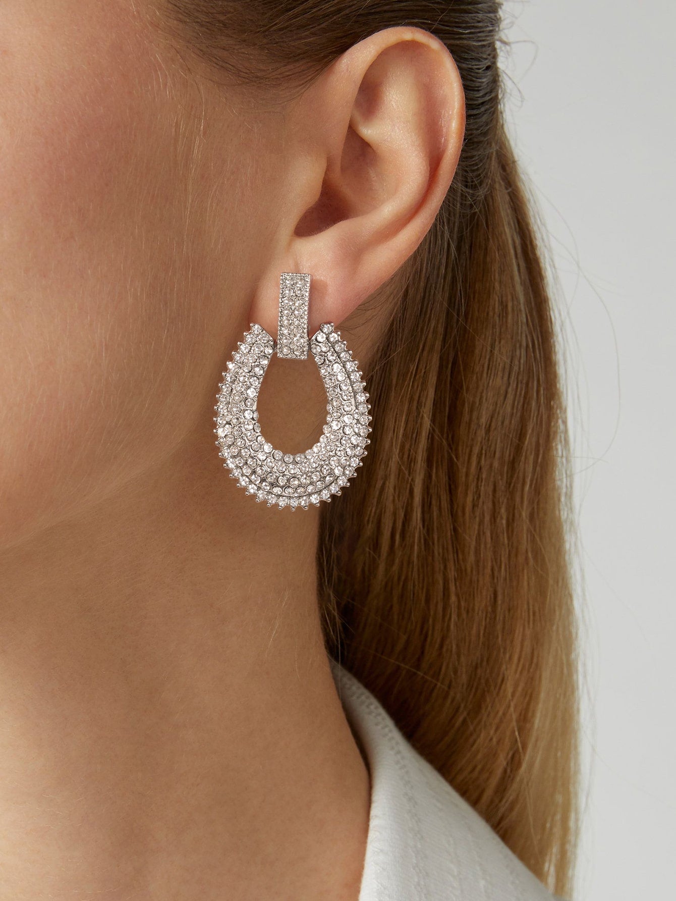 Rhinestone Water-Drop Earrings
