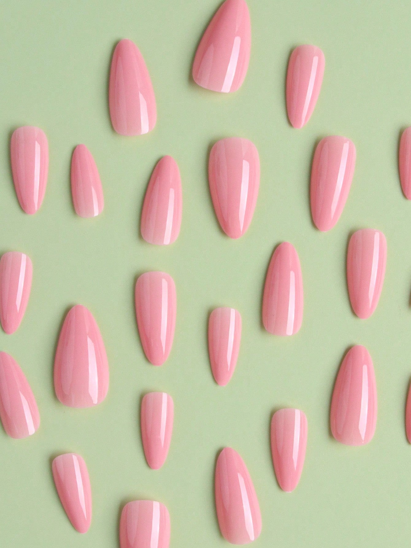 Elevate Your Style With,24Pcs Long Almond Solid Color Fake Nail Set,Contain 1Pcs Jelly Glue and 1Pcs Nail File, for Daily Wear by Women and Girls