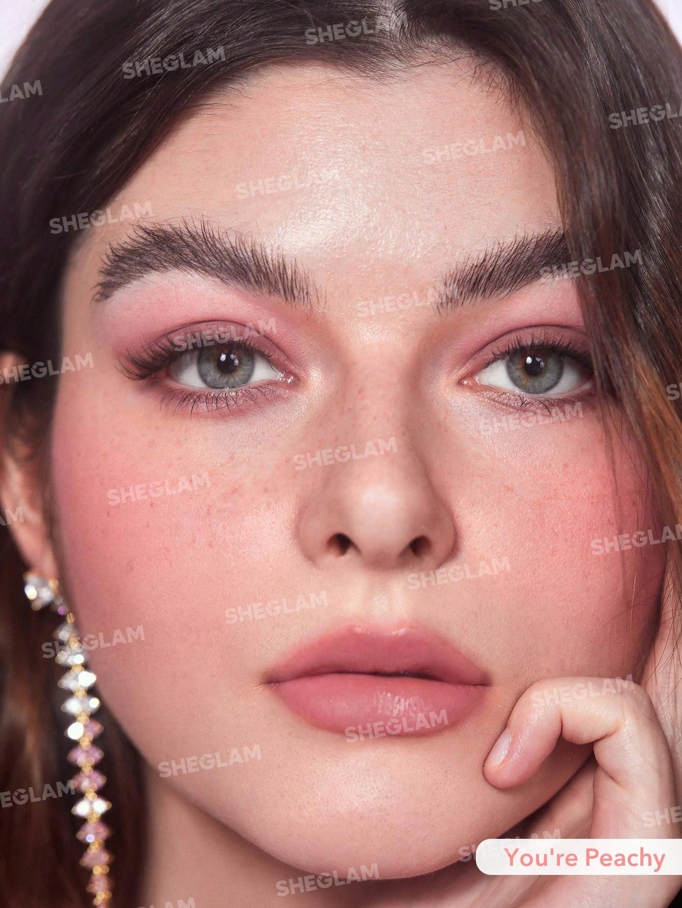 SHEGLAM Love Dive Tender Heart Powder Blush-You'Re Peachy Matte Finish Blush Highly Pigmented Non-Fading Long Lasting Natural Lightweight Blendable Silky Smooth Blusher Black Friday Sale Hot Pink Valentine'S Day Gift Blush