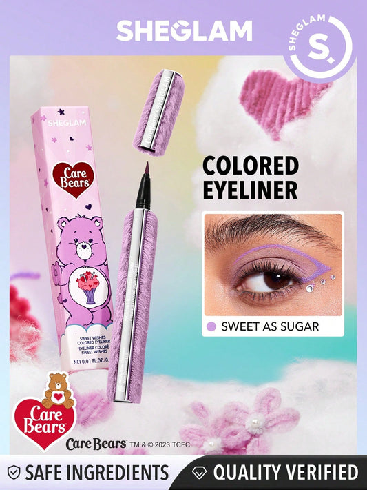 SHEGLAM X Care Bears Sweet Wishes Colored Eyeliner-Sweet as Sugar 3 Colors Colorful Matte Eyeliner Pencil Long-Lasting Extra-Fine Eyeliner Easy to Wear Bold Eye Make up Black Friday Trending Y8K Eyeliner