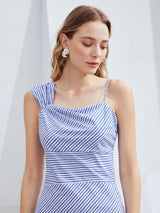 MOTF PREMIUM STRIPED ASYMMETRIC DRESS