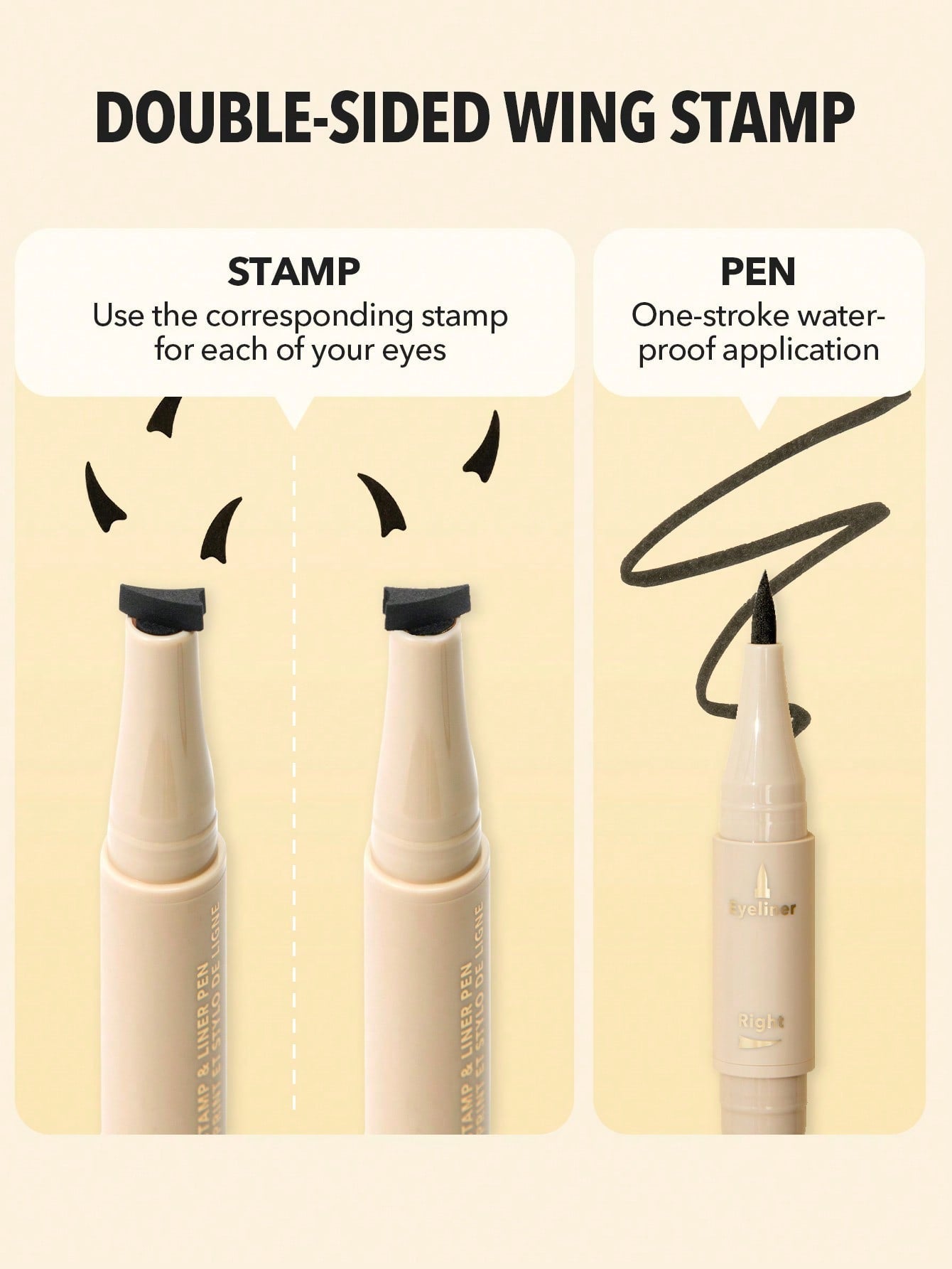 SHEGLAM Get Foxy Eye Stamp & Liner Pen 3 in 1 Waterproof Liquid Eyeliner Pencil Cat Eye Smudge-Proof Long-Lasting Easy to Use Eyeliner Beginner Eye Make up Black Friday Sale Eyeliner