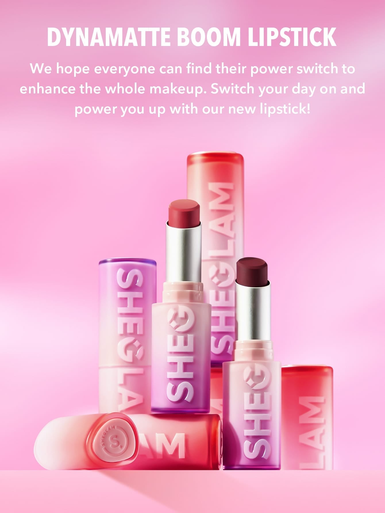 SHEGLAM Dynamatte Boom Long Lasting Matte Lipstick-Main Character 20 Colors Creamy Matte Waterproof Lipstick Amazing Non-Stick Cup Transfer-Proof Lipstick Black Friday Sale Gift Red Lipstick