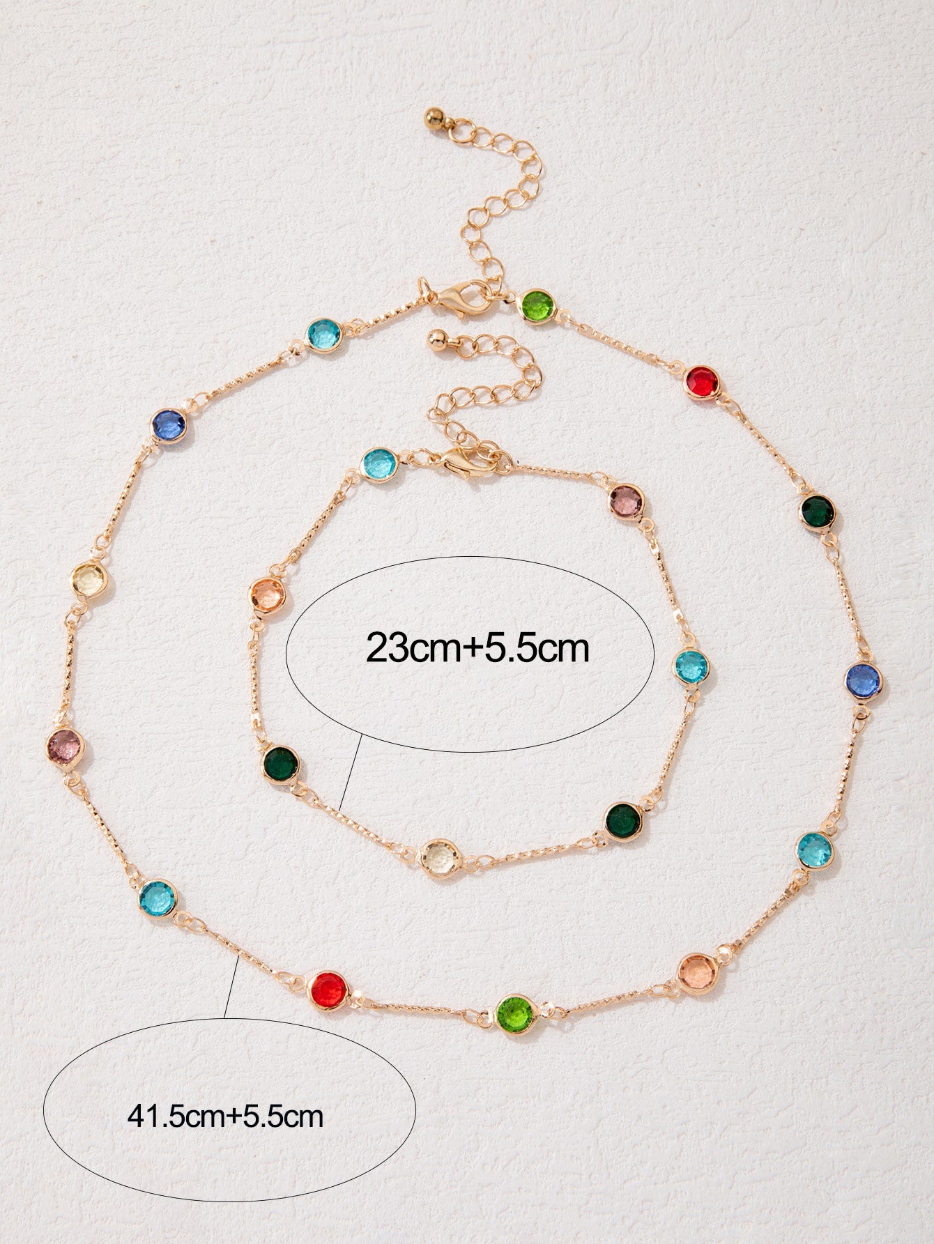 Rhinestone Decor Necklace & Bracelet