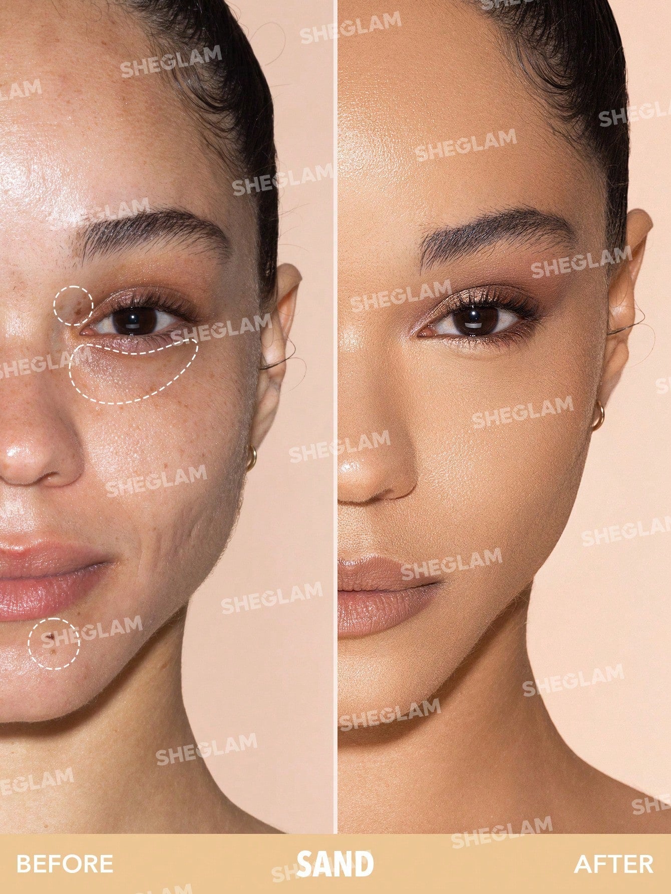 SHEGLAM like Magic 12Hr Full Coverage Concealer-Sand Matte Liquid Concealer Long Lasting Brightening Color Corrector Weightless All-Day Long Lasting Hydrating Concealer Black Friday Winter Concealer