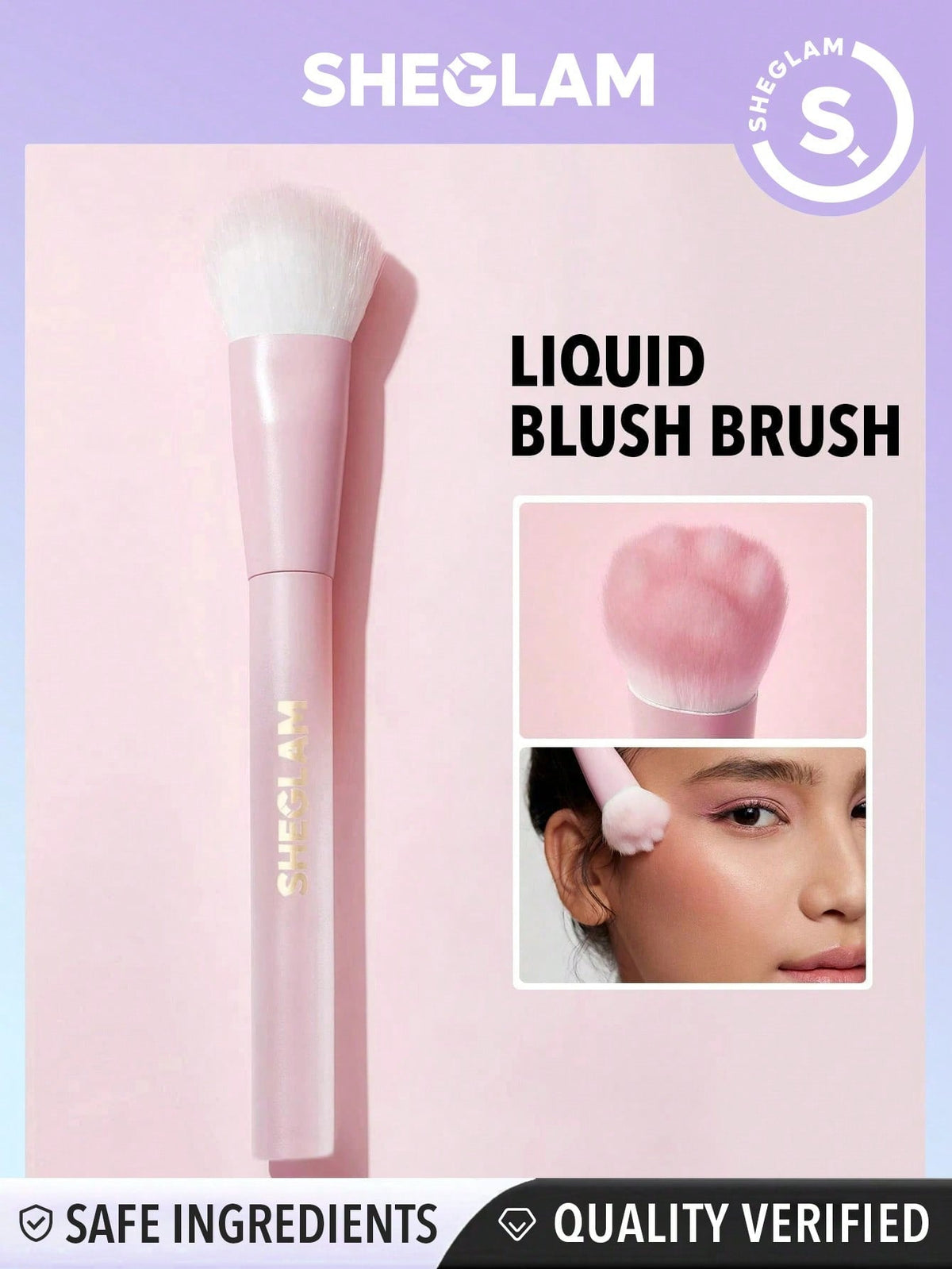SHEGLAM Color Bloom Liquid Blush Brush Synthetic Kitty Paw Design Blush Brush Professional Soft Makeup Brush Liquid Blending Makeup Tool Black Friday Winter Gifts Face Brush