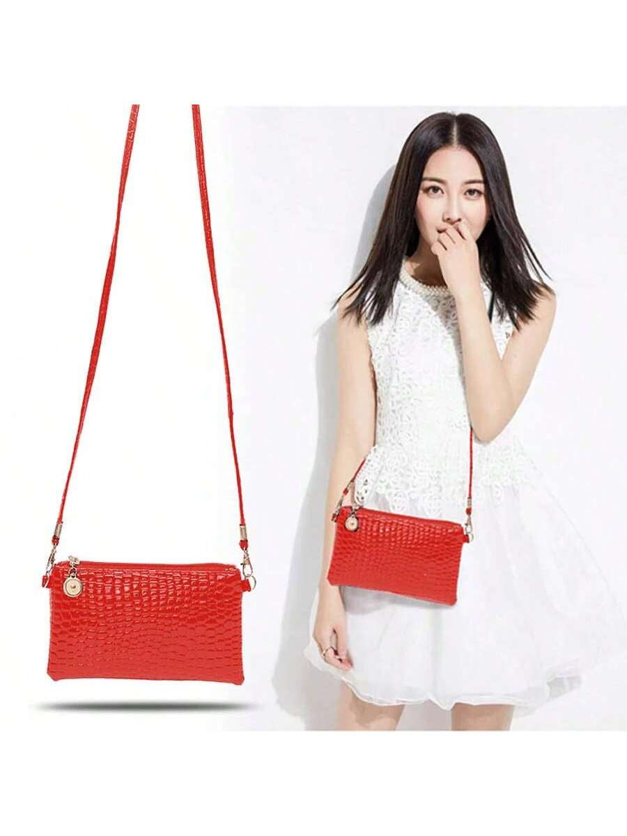 2023 Women'S Crocodile Pattern Shoulder Bag, Small Crossbody Bag for Phone and Change Gift Bagmerry