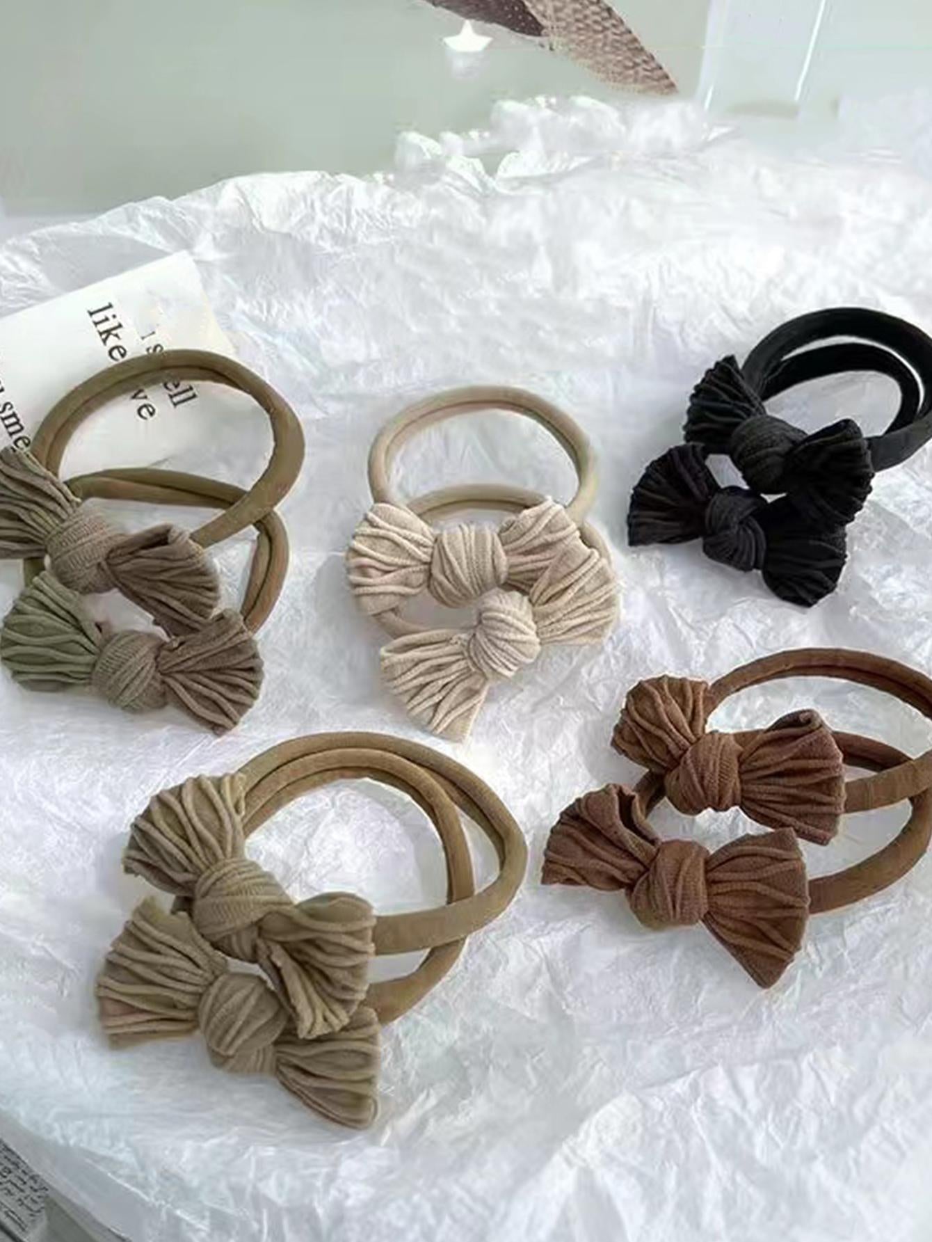 10Pcs Girls Bow Decor Hair Tie for Hair Decoration
