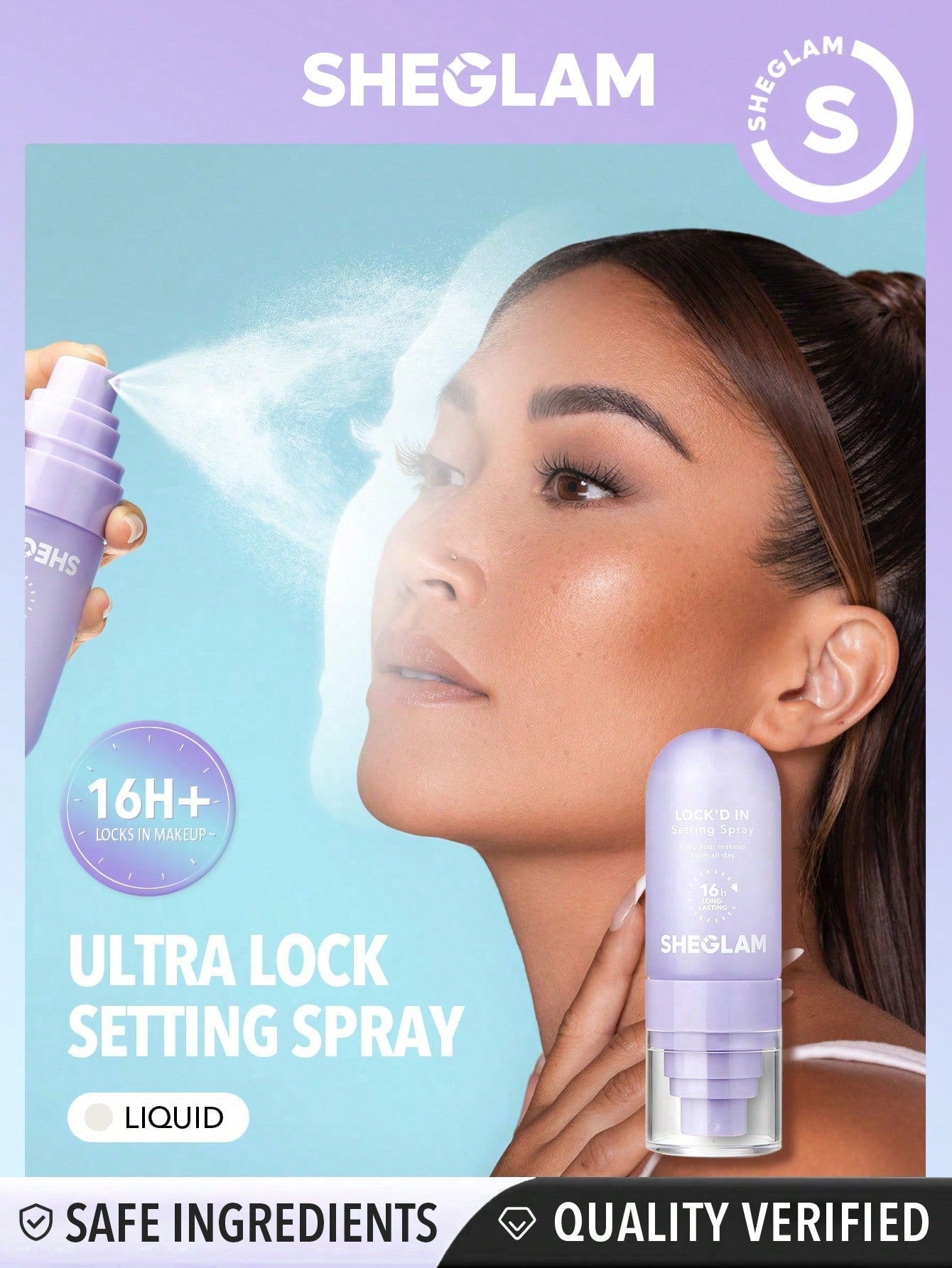 SHEGLAM Lock'D in Setting Spray Mattifying Effect Quick-Drying Long Lasting Makeup Locking Spray Oil-Control Non-Greasy Makeup Setting Black Friday Winter Summer Setting Spray