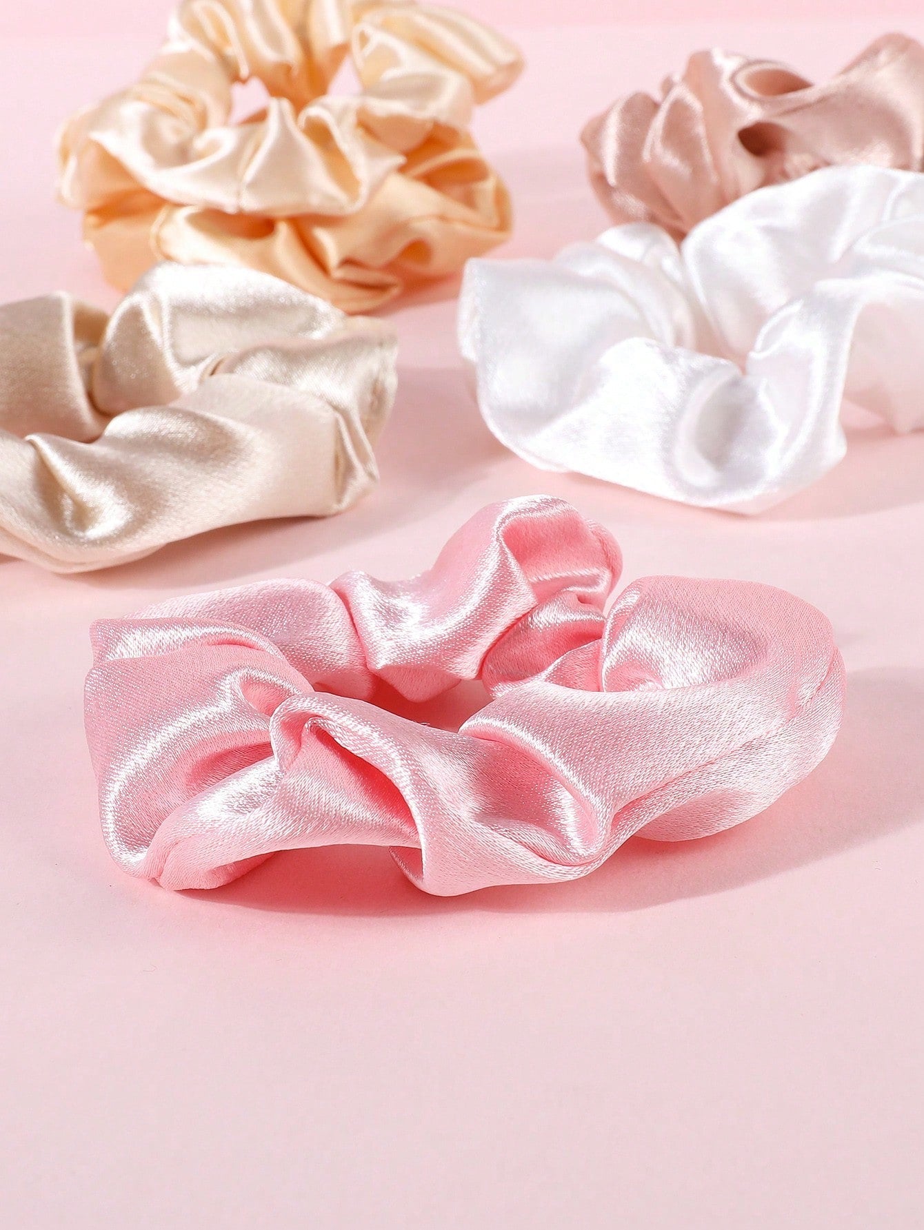 6Pcs Girls Solid Casual Scrunchie for Daily Life