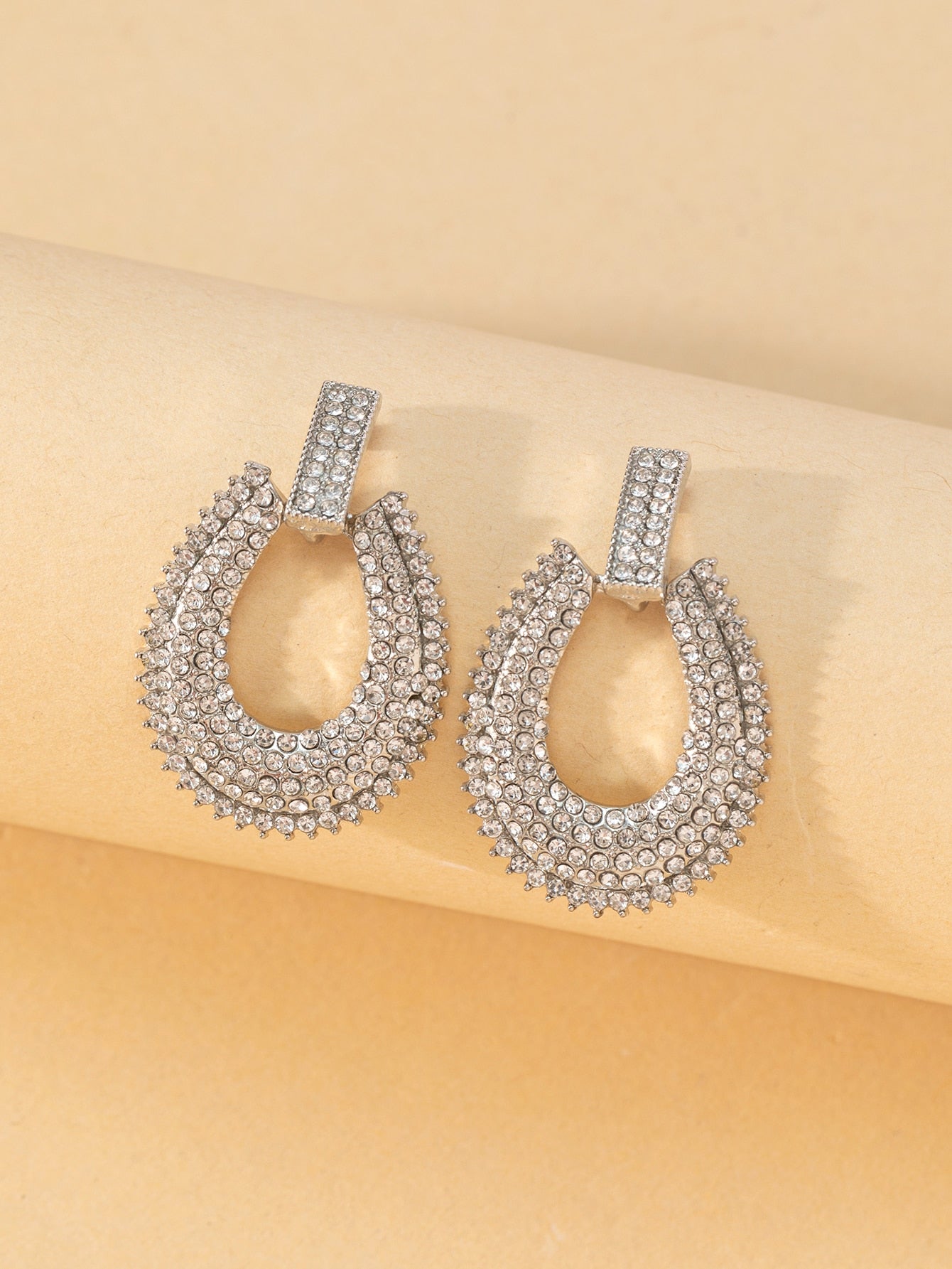Rhinestone Water-Drop Earrings
