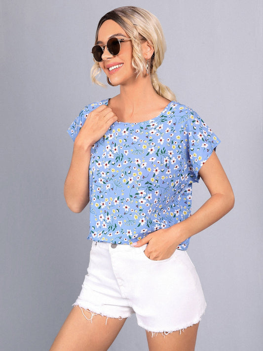 SHEIN LUNE Floral Print Top