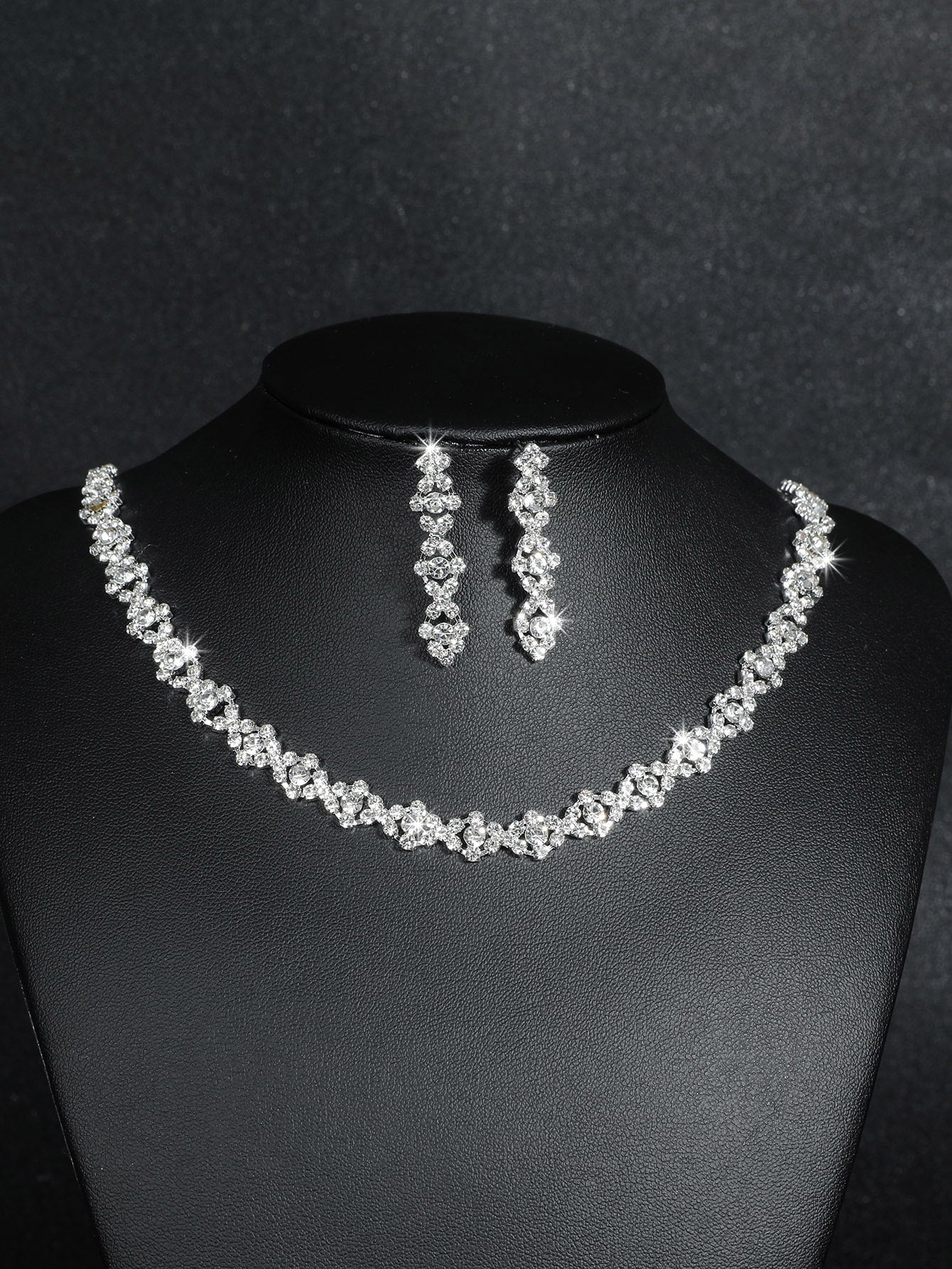 3Pcs/Set Rhinestone Decor Jewelry Set