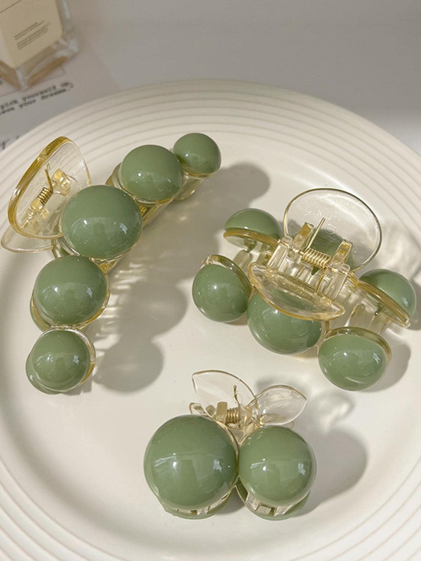 3Pcs Women Faux Pearl Decor Fashion Hair Claw