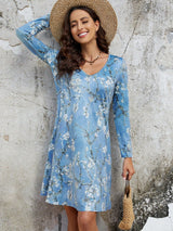 EMERY ROSE Women'S Floral Printed Long Sleeve Dress