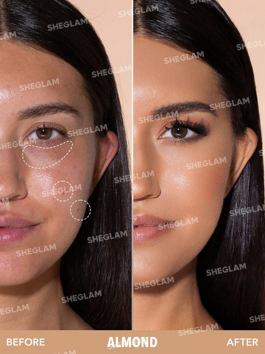 SHEGLAM Complexion Boost Concealer-Almond Sponge-Head Applicator Matte Liquid Concealer Long Lasting Brightening Color Corrector Weightless All-Day Long Lasting Hydrating Concealer Black Friday Winter Concealer