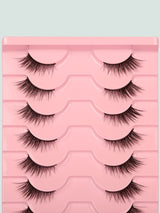 10Pairs Cat Eye Style Natural Crossed & Extended Black False Eyelashes, Suitable for Daily and Dating Makeup