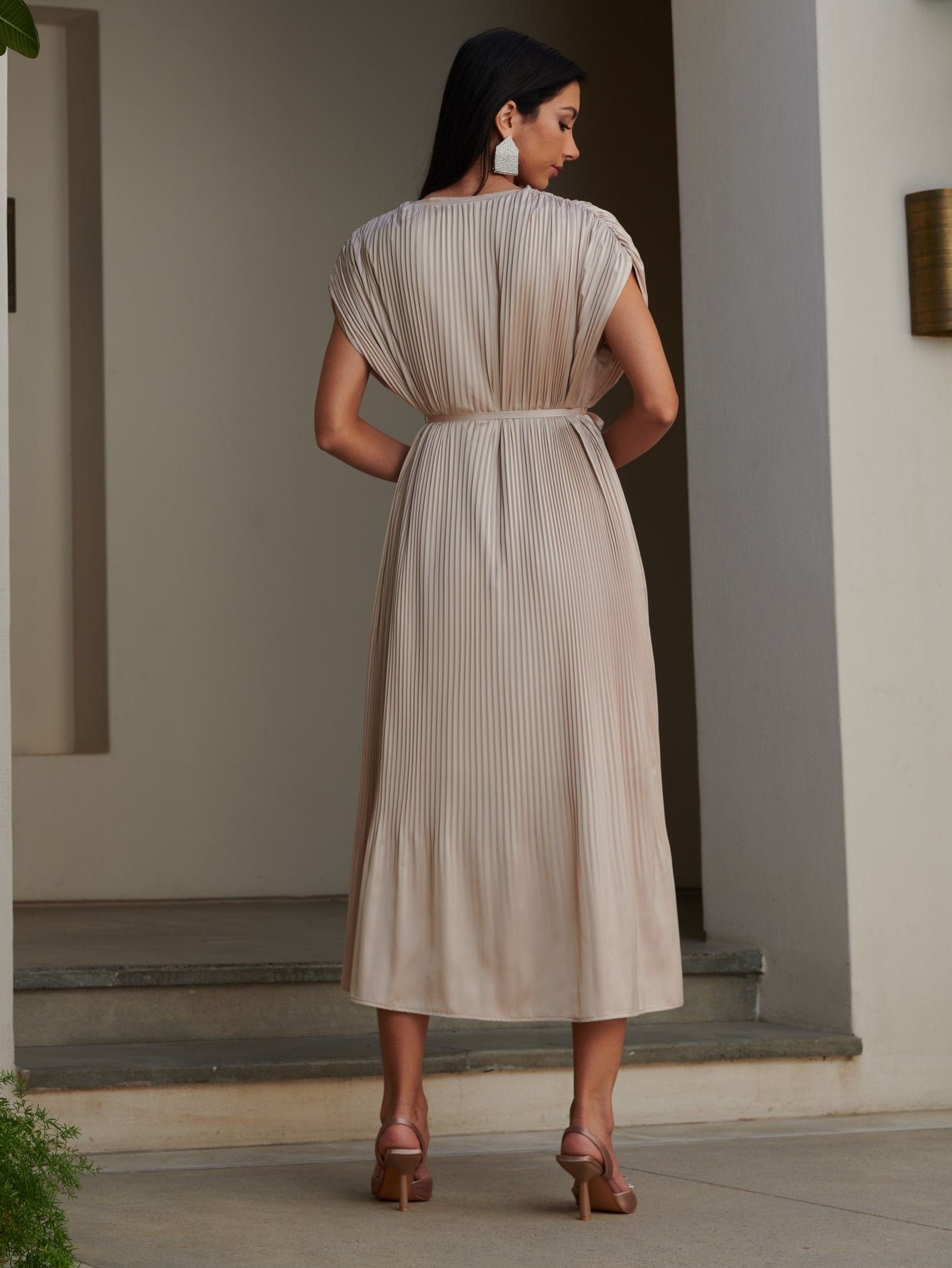MOTF PREMIUM VISCOSE BATWING SLEEVE DRESS