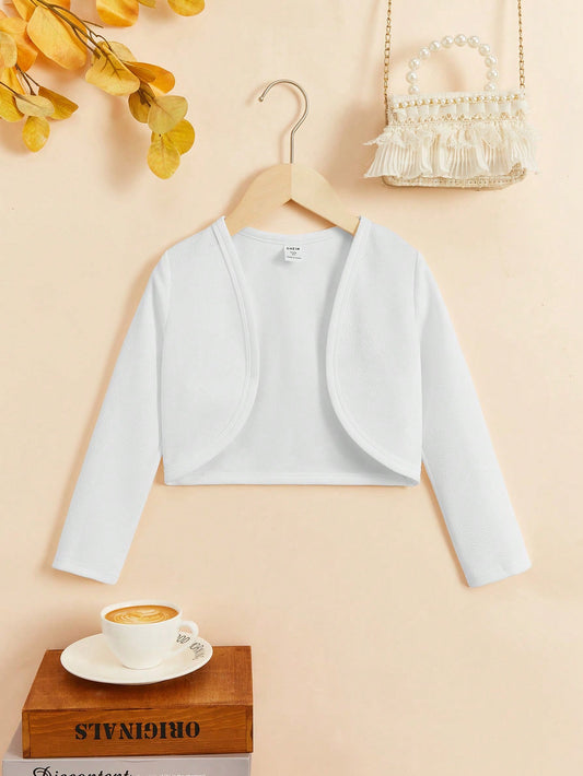 SHEIN Young Girl Open Front Jacket