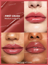 SHEGLAM Pout-Perfect Shine Lip Plumper-First Crush Moisturizing Plumping Solid Lip Gloss Non-Stick Nourishing Lip Plumping Serum Coconut Oil Lipstick Lip Cosmetics Summer Vibe Lip Plumper