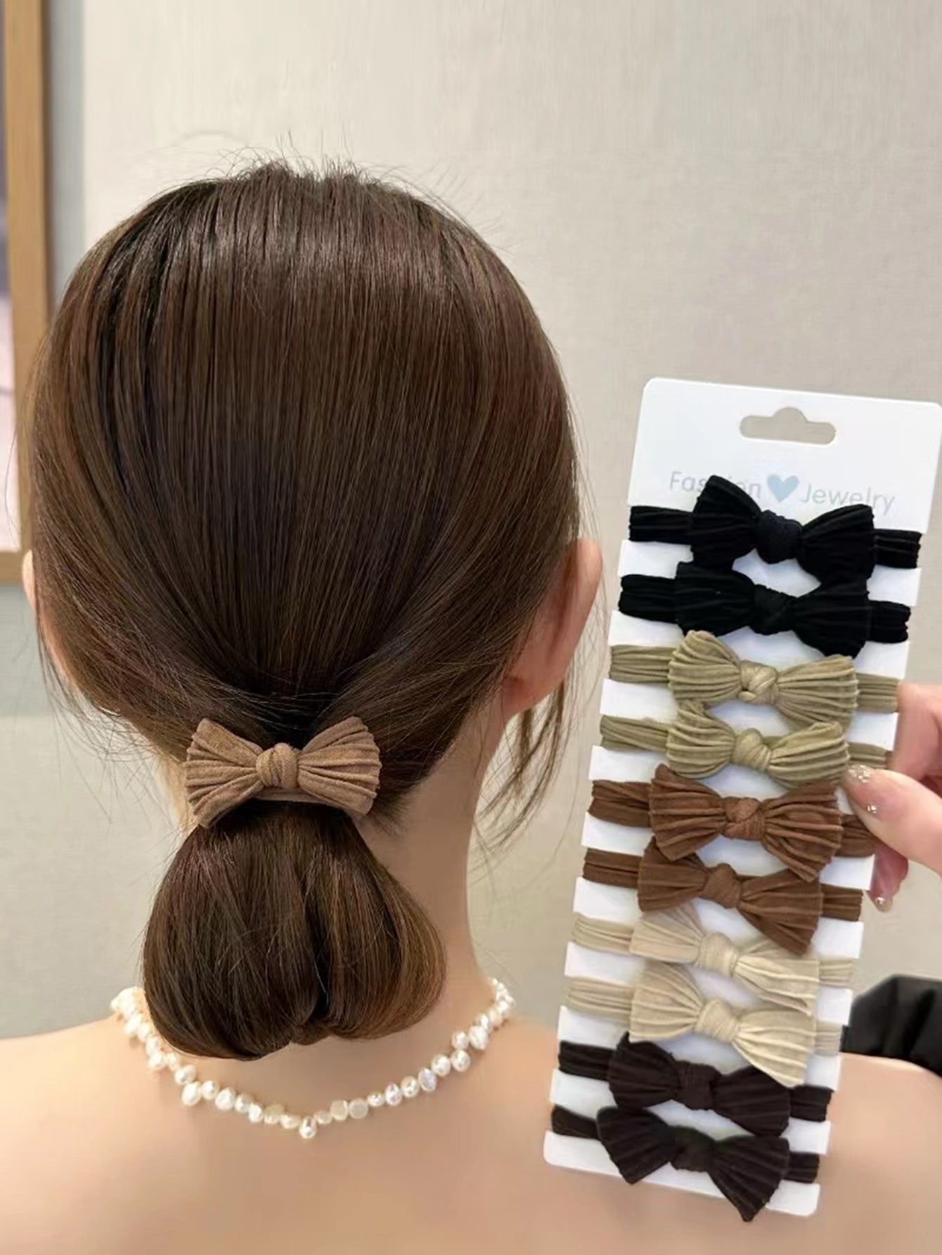 10Pcs Girls Autumn/Winter New Brown Hair Ties Suitable for Daily Use