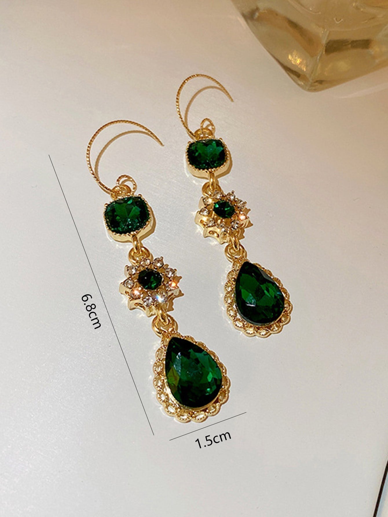 Rhinestone Decor Water Drop Earrings