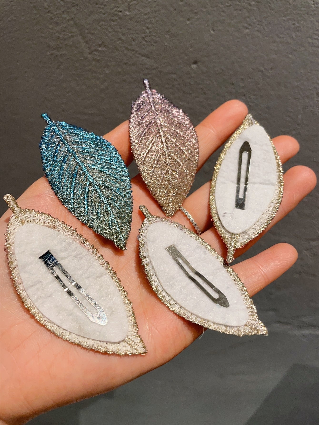 5Pcs Leaf Decor Alligator Hair Clip